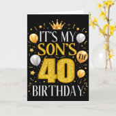 It's My Son's 40th Birthday 40 Year Old Birthday P Kaart (Gele Bloem)