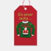 It's Never Tacky Cute Christmas Sticker Cadeaulabel (Voorkant)