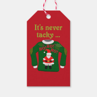 It's Never Tacky Cute Christmas Sticker Cadeaulabel