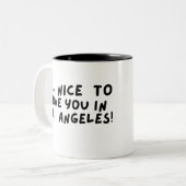 Its nice to have you in Los Angeles Tweekleurige Koffiemok (Voorkant links)