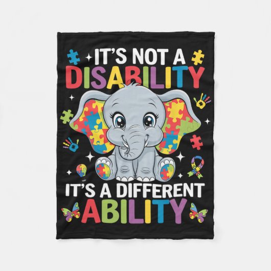 It's Not A Disability It's A Different Ability Aut Fleece Deken (Voorkant)
