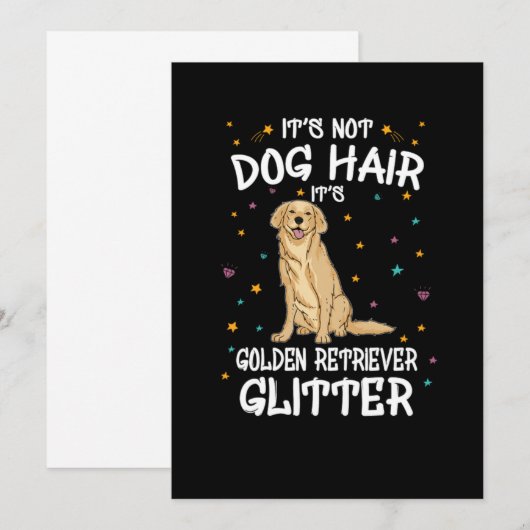 Its Not Dog Hair Its Golden Retriever Glitter Kaart (Voorkant / Achterkant)