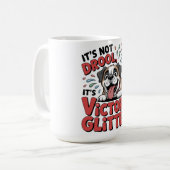 It's Not Drool It's Victory Glitter Funny Dog Koffiemok (Voorkant links)