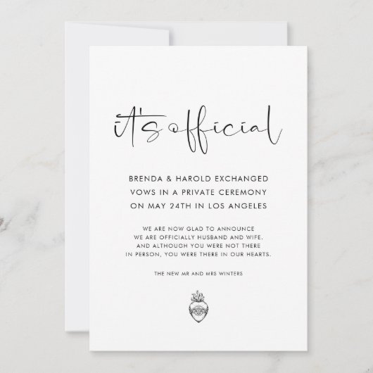 It's Official Wedding Aankondiging (Voorkant)