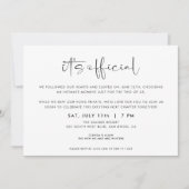 It's Official Wedding Elopement Invitation Aankondiging (Voorkant)