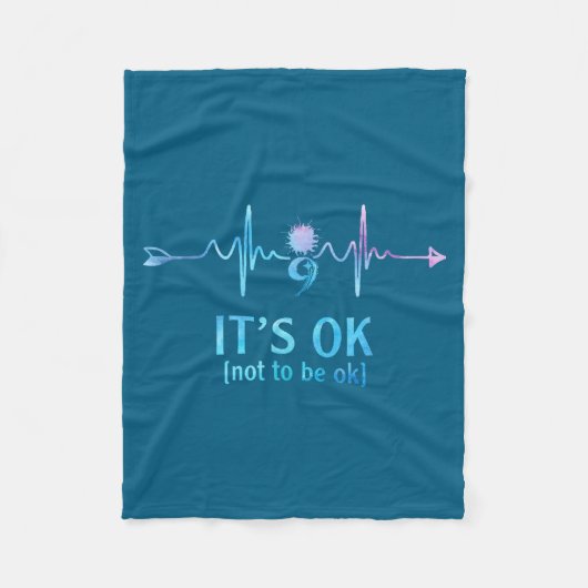 It's Ok Not To Be Ok Semicolon Suicide Prevention  Fleece Deken (Voorkant)