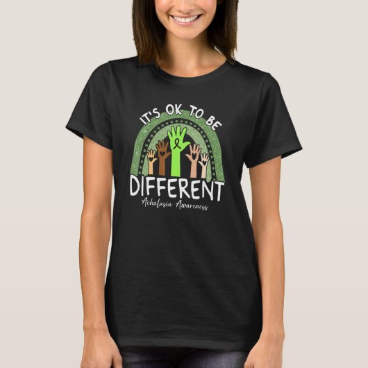 It's Ok To Be Different Achalasia Awareness Lime G T-shirt (Voorkant)