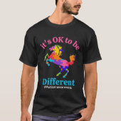 Its Ok To Be Different Autism Awareness Acceptance T-shirt (Voorkant)