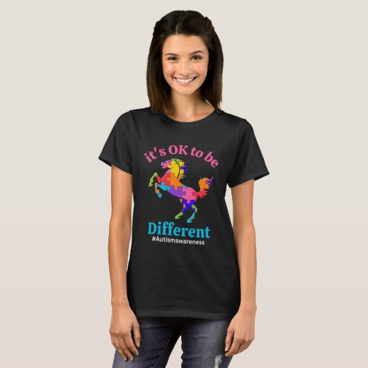 Its Ok To Be Different Autism Awareness Acceptance T-shirt (Voorkant volledig)
