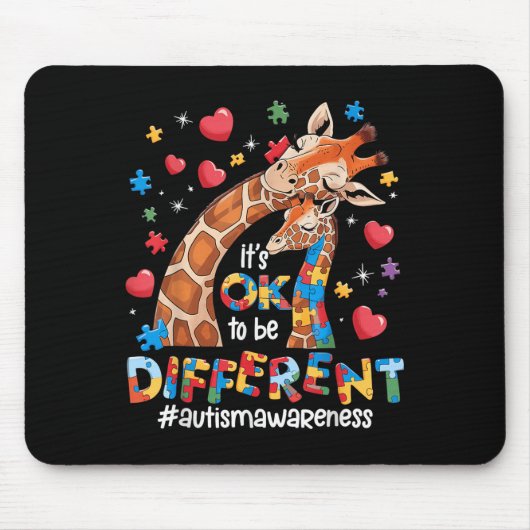 It's Ok To Be Different Autism Awareness Cute Gira Muismat (Voorkant)