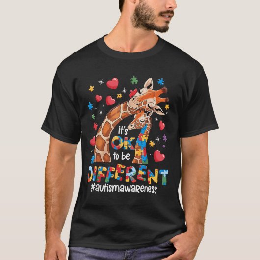 It's Ok To Be Different Autism Awareness Cute Gira T-shirt (Voorkant)