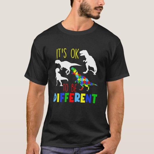 it's ok to be different Autism awareness family ma T-shirt (Voorkant)