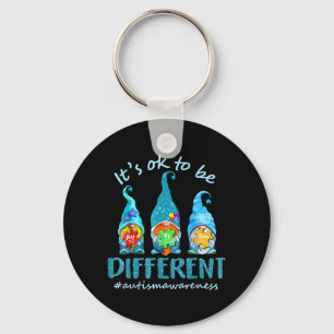 It's Ok To Be Different Autism Awareness Gnomes Sleutelhanger