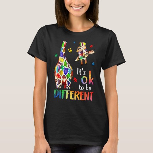 Its Ok To Be Different Autism Awareness Puzzle Pie T-shirt (Voorkant)