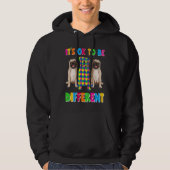 It's Ok To Be Different Autism Awareness Three Pug Hoodie (Voorkant)
