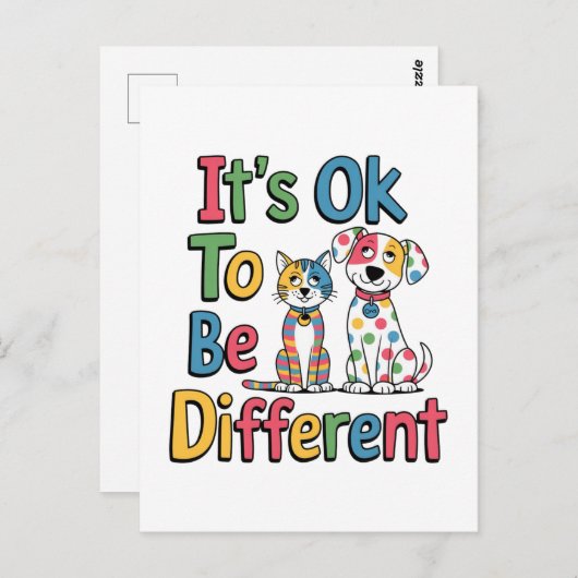 It's ok to be different briefkaart (Voorkant / Achterkant)
