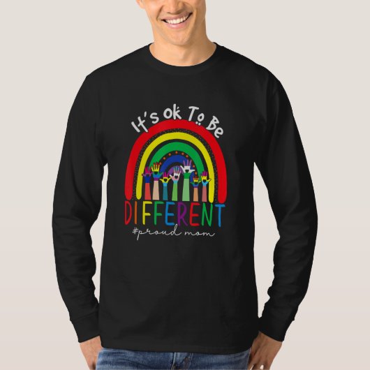 It's Ok To Be Different Gay Pride LGBT parent Prou T-shirt (Voorkant)