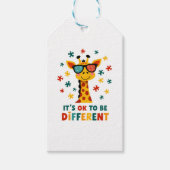 It's Ok To Be Different Giraffe Autism Awareness B Cadeaulabel (Voorkant)