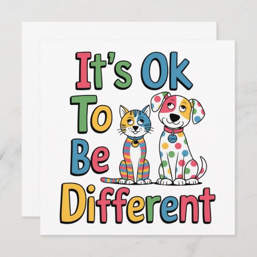 It's ok to be different kaart (Voorkant / Achterkant)