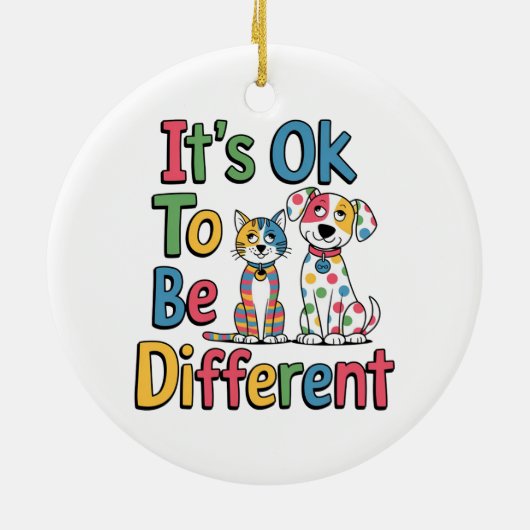 It's ok to be different keramisch ornament (Achterkant)