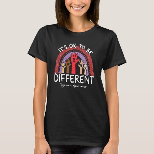 It's Ok To Be Different Migraine Awareness Purple T-shirt (Voorkant)