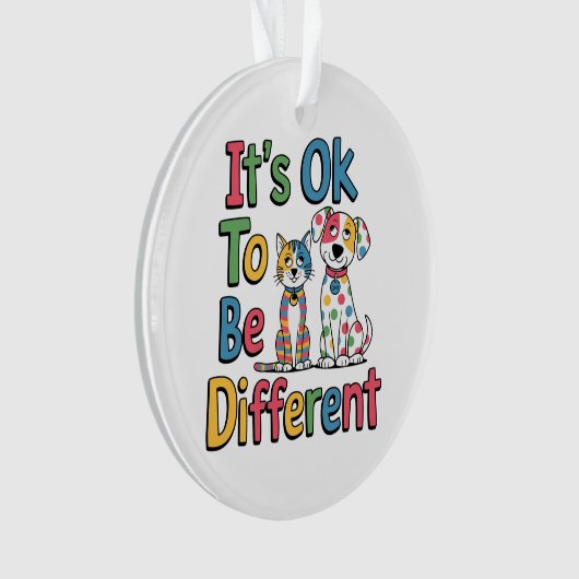 It's ok to be different ornament (voorkant)