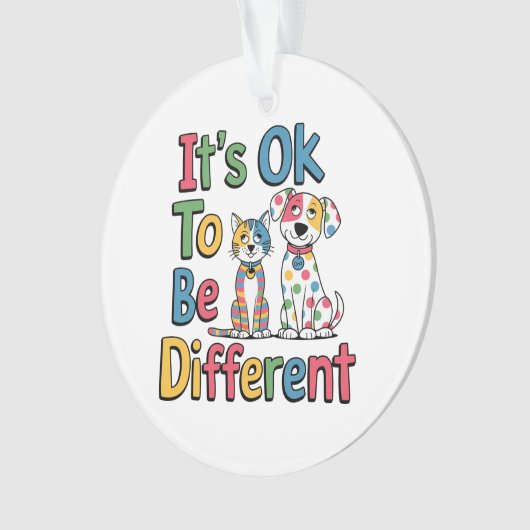 It's ok to be different ornament (voorkant)