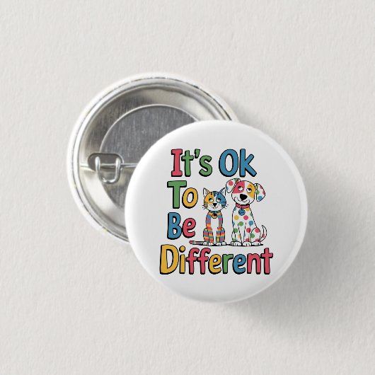 It's ok to be different ronde button 3,2 cm (Voorkant /achterkant)