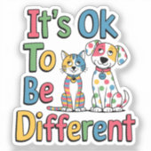 It's ok to be different sticker (Voorkant)