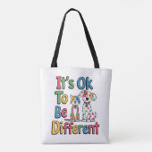 It's ok to be different tote bag (Achterkant)