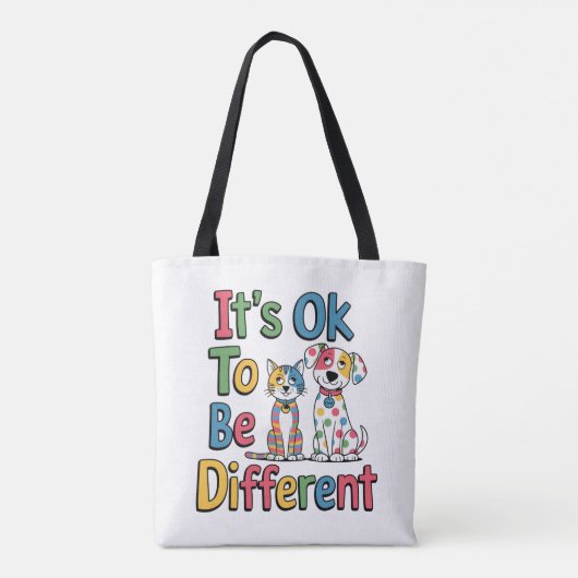 It's ok to be different tote bag (Achterkant)