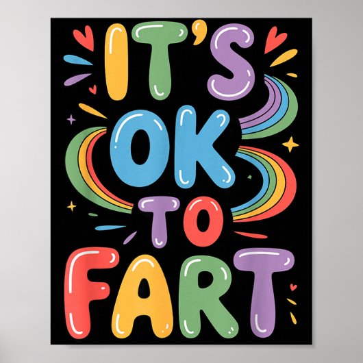 It's Ok To Fart Funny Gas Humor Design Flatulence  Poster (Voorkant)