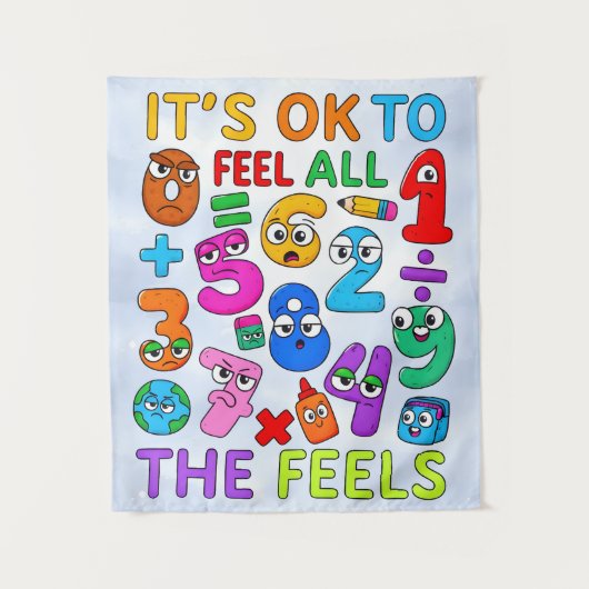 Its OK To Feel All The Feels Maths Poster for Kids Wandkleed (Voorkant)