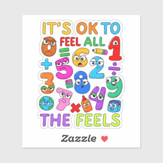 Its OK to Feel Numbers Cute Kids Sticker (Vel)