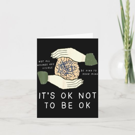Its Ok To Not Be Ok Suicide Prevention Awareness B Kaart (Voorkant)