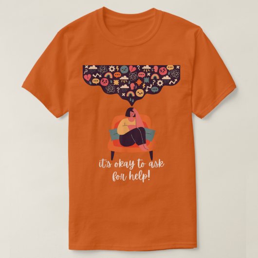 It's Okay To Ask For Help Mental Health Awareness T-shirt (Design voorkant)