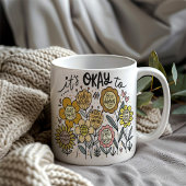 It's Okay To Boho Floral Coffee Mug Koffiemok
