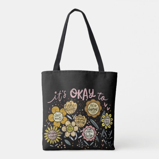 It's Okay To Boho Floral Tote Bag (Achterkant)