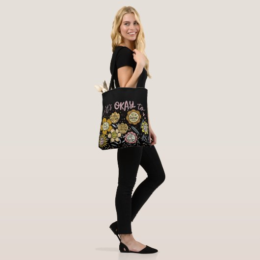 It's Okay To Boho Floral Tote Bag (Op model)