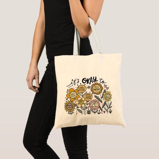 It's Okay To Boho Floral Tote Bag (Voorkant (product))