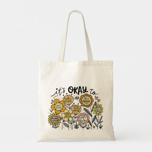 It's Okay To Boho Floral Tote Bag (Achterkant)