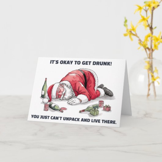 It's Okay To Get Drunk™ Greeting Card Kaart (Gele Bloem)
