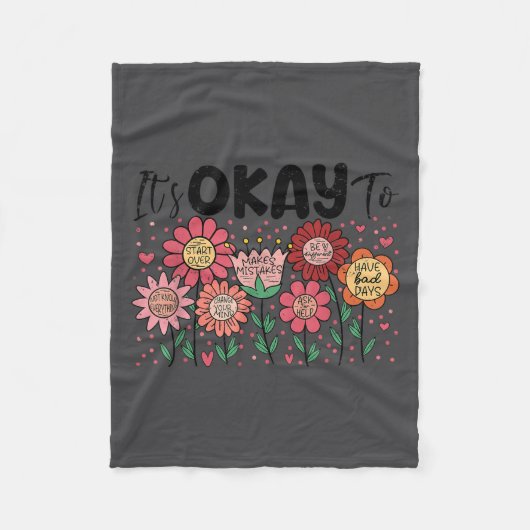It's Okay To Make Mistakes Be Different Flower Ins Fleece Deken (Voorkant)