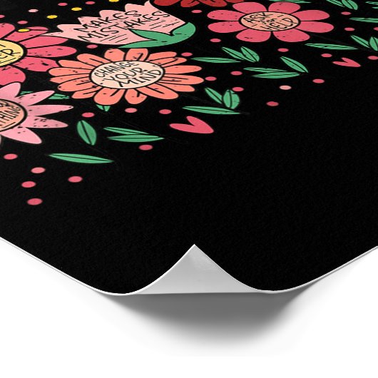 It's Okay To Make Mistakes Be Different Flower Ins Poster (Hoek)