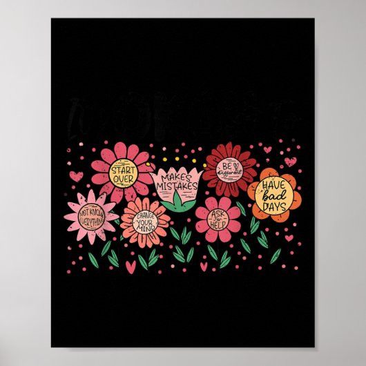 It's Okay To Make Mistakes Be Different Flower Ins Poster (Voorkant)