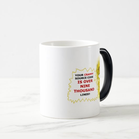 it's over nine thousand magische mok (Voorkant rechts)