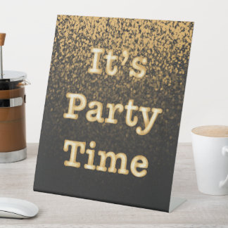 It's Party Time Pedestal Sign Reclamebord Met Voetstuk