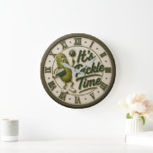 It's Pickle Time Cute Pickle Character Grote Klok (Huis)