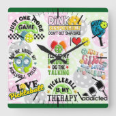 It's Pickleball Time Square Wall Clock Vierkante Klok (Voorkant)