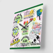 It's Pickleball Time Square Wall Clock Vierkante Klok (Hoek)